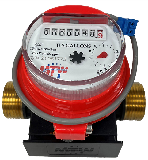 MTW MJ SHORT (4.5" Length) Poly Multi-jet - 3/4" Water Meter